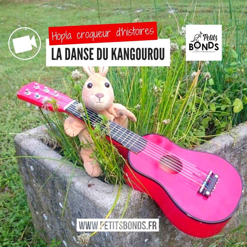 Hopla la marionnette kangourou de Petits bonds aime danser