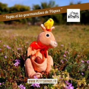 Hopla la marionnette kangourou de Petits bonds fête Pâques