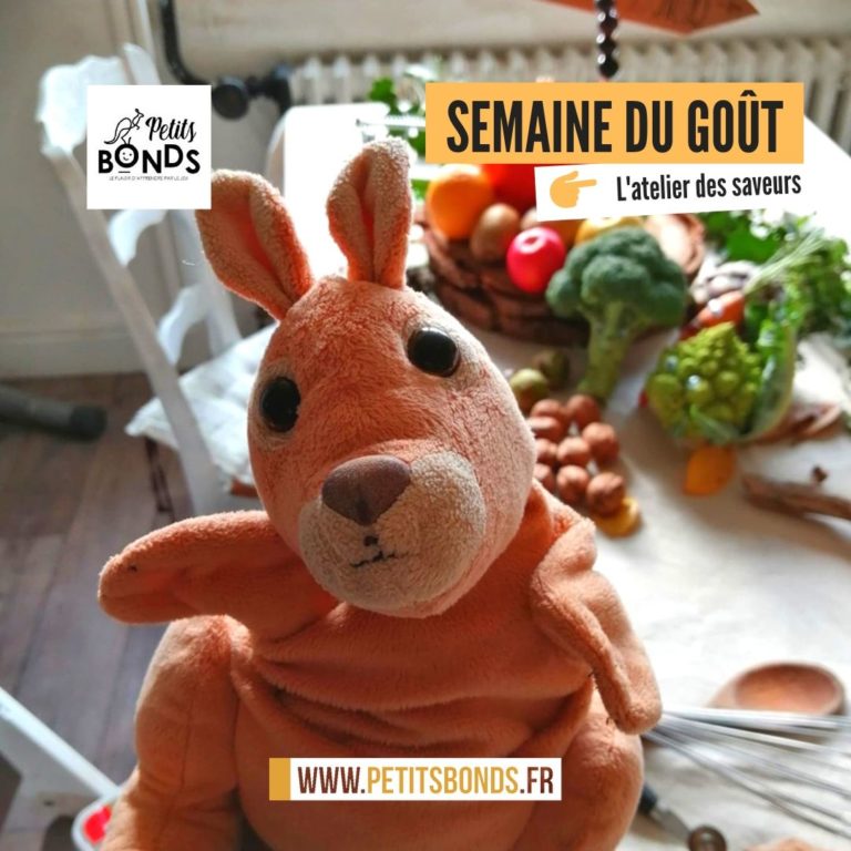 Hopla la marionnette kangourou de Petits Bonds et la semaine du goût